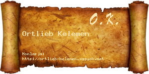 Ortlieb Kelemen névjegykártya